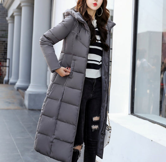 Womens Long Puffy Jacket with Hood