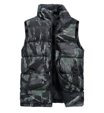 Mens Camo Army Green Puffer Vest