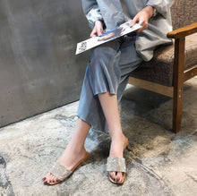 Load image into Gallery viewer, Womens Rhinestone Slider Sandals
