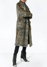 Load image into Gallery viewer, Womens Faux Fur Leopard Long Coat with Pockets
